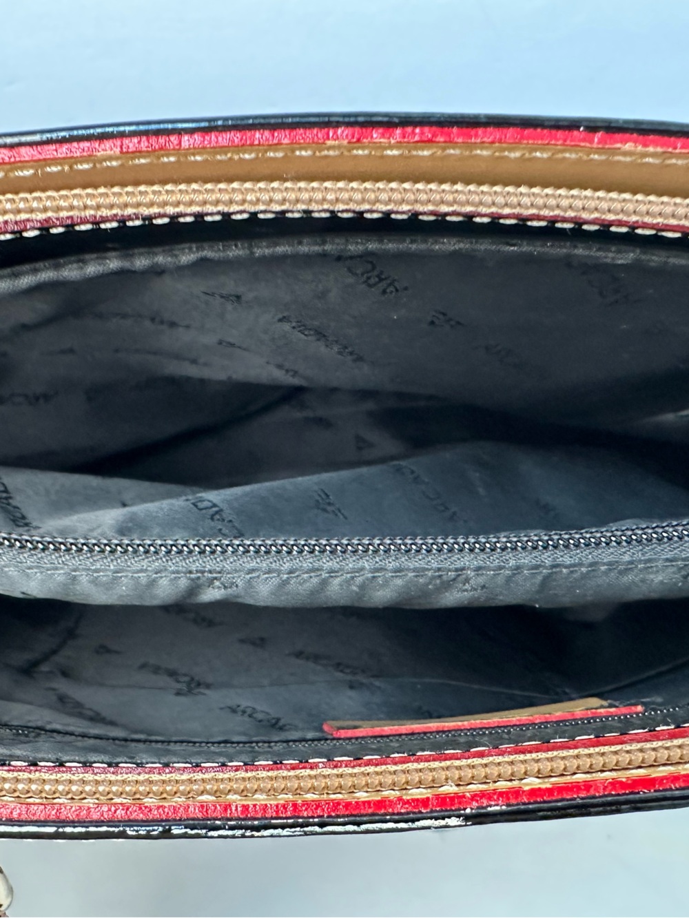 Arcadia Black Patent Tote with Tan Handles - Picture 11 of 16